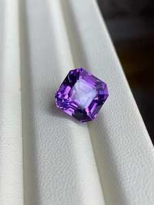 Gema de Amatista Natural con Corte Asscher Facetado para Joyería, Tamaño Calibrado de 10 a 20 MM, Forma Cuadrada Octogonal - Product Image 4