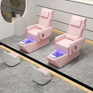 Fauteuil de pédicure électrique de luxe 3-en-1 avec massage mécanique 3D, lit de cils inclinable et prise de courant intégrée - Product Image 4