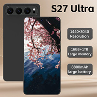 S27 Ultra 5G Smartphone Android 15 7,3 Zoll LCD 16GB RAM 1TB ROM 108MP Kamera 8800mAh Dual SIM Entsperrtes Mobiltelefon