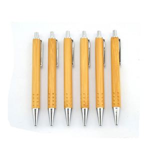 Stylos en métal à clip écologiques de styles variés, papeterie en bambou - Product Image 1