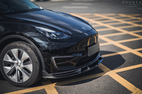 Spoilers de voiture Factory Direct Dry Carbon Fiber Front Fog Lamp Lights Eyebrow Frame Trim pour TESLA Model Y 2021-UP