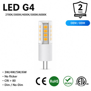 หลอดไฟ LED G4 แรงดันไฟฟ้ากว้าง 3W 2800-320LM AC/DC 12V SMD 2835 ETL RoHS 15000H รับประกัน 2 ปี หลอดไฟข้าวโพดแสงวอร์มไวท์ - Product Image 1