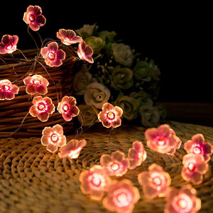 Guirlande lumineuse en fil de cuivre à fleurs de cerisier, lumières LED blanc chaud pour décoration intérieure/extérieure, Saint-Valentin, Noël - Product Image 5