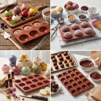Moule en silicone réutilisable écologique demi-rond, compatible congélateur et four, accessoire de cuisson durable pour usage domestique et commercial