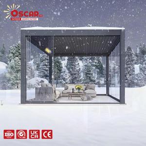 Toit <span class=keywords><strong>rétractable</strong></span> automatique à lamelles en aluminium avec <span class=keywords><strong>toile</strong></span> et rideaux pour jardin, patio, cour arrière, <span class=keywords><strong>pergola</strong></span> - Product Image 1