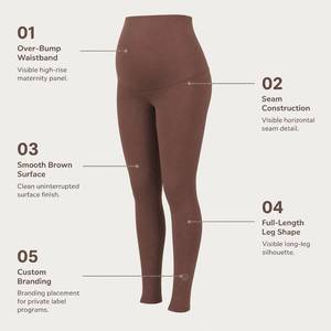 Leggings de maternité taille haute avec panneau de maintien ventral et confort sans couture pour la grossesse, le yoga, la détente et les activités quotidiennes - Product Image 4