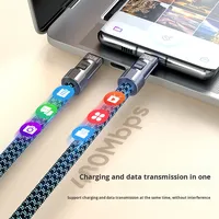 Kabel Data ponsel, 2 in 1 240W pengisian cepat kabel Data tipe-c ponsel Lanyard anti-hilang tali selempang leher gantungan kunci tali Anti hilang