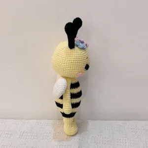 Crochet pour bébé fait main, animaux en tricot, abeilles en peluche, compagnon de sommeil, accessoire photo nouveau-né, cadeau <span class=keywords><strong>d</strong></span>'anniversaire - Product Image 3