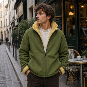 Men Casual Full Zip Outerwear Jacket Breathable Lightweight Fashion <b>Coat</b> for Winter Daily Wear Travel and Streetwear Style - Product Image 3