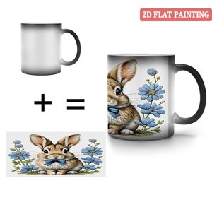 Heat Changing <b>Ceramic</b> <b>Cup</b> 11oz Frosted Black Sublimation Blank Coffee Mug Holiday Gift - Product Image 4