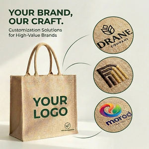 Bolsas de compras personalizables de gran capacidad, bolsas de yute tejidas para la playa de viaje, bolsas duraderas de moda populares - Product Image 3