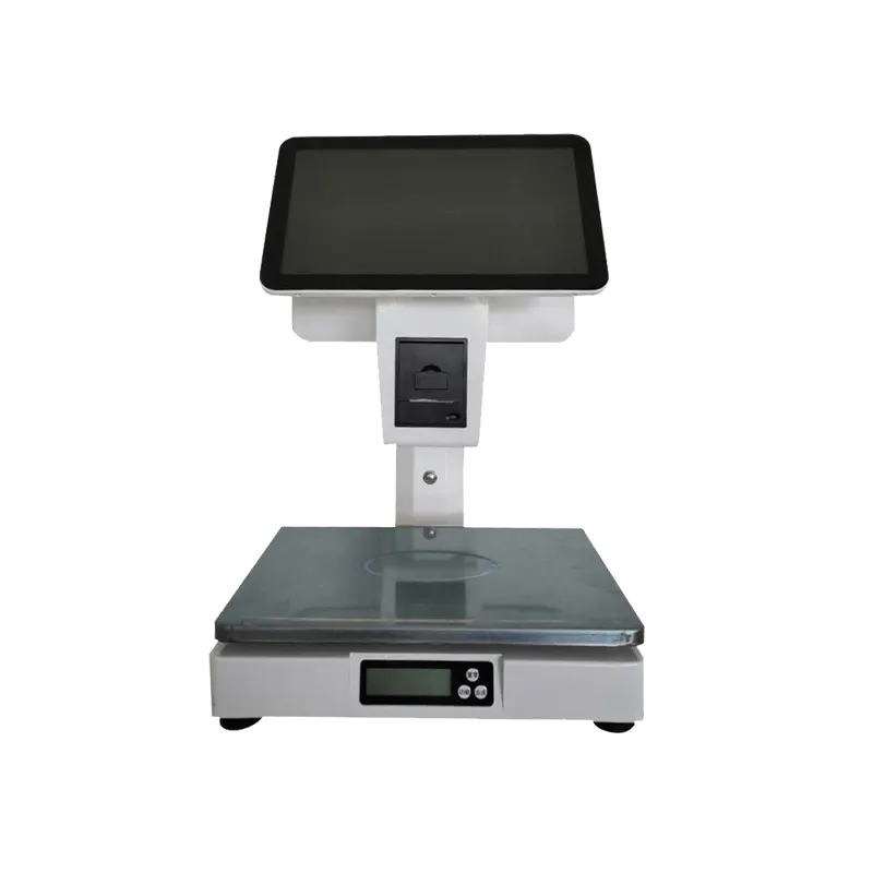 All In One 15.6 Inch Both Touch Screen Scale Digital Weight Machine Weighing Scale With Built-In 58mm Receipt Printer