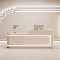 Bureau de réception moderne en bois massif pour hôtel, magasin de vêtements, salon de beauté, caissier, formation et petits espaces commerciaux