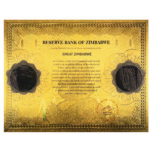 ชุดสะสมงานศิลปะ หมายเลขซีเรียล ธนบัตรหนึ่<span class=keywords><strong>ง</strong></span><span class=keywords><strong>ร้อย</strong></span>ล้านล้านดอลลาร์ซิมบับเว  แผ่นพลาสติกเคลือบทองคำ  ใบรับรอง - Product Image 2