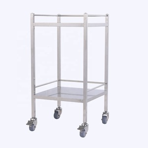 <span class=keywords><strong>Chariot</strong></span> <span class=keywords><strong>de</strong></span> dressage en acier inoxydable 2 étagères avec rails CY-D401 - Product Image 3