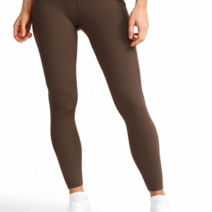 Leggings de Yoga Marrones Personalizados para Mujer, Cintura Alta, Bolsillo Lateral para Teléfono, Bolsillo Trasero en la Cintura, Leggings Deportivos - Product Image 6