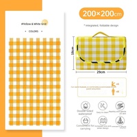 Tapis de pique-nique portable, imperméable, anti-sable, imprimé, pliable, accessoires de camping pour la plage, le camping et les pique-niques