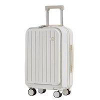 Valise à roulettes multifonctionnelle 18/20 pouces en aluminium léger, bagage cabine portable avec serrure à combinaison