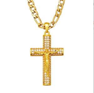 Nuova <span class=keywords><strong>Collana</strong></span> HipHop <span class=keywords><strong>con</strong></span> Ciondolo a <span class=keywords><strong>Croce</strong></span> in Acciaio Inox 14k e Catena a Corda Placcata Oro Impermeabile <span class=keywords><strong>con</strong></span> Carte da Poker per Regalo e Feste - Product Image 3
