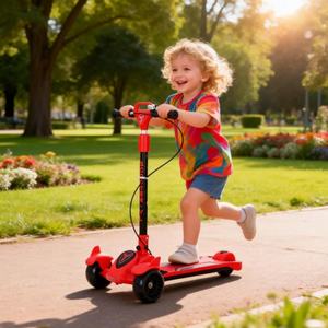 Trottinettes pliables pour enfants en plastique multiples, hauteur réglable, pliage, lumière clignotante, trottinette à 3 <span class=keywords><strong>roues</strong></span> - Product Image 4