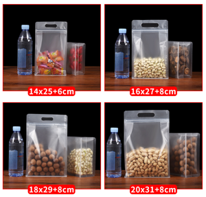 Frosted Self-sealing Food Grade <b>Transparent</b> Recyclable PE Ziplock <b>Bag</b> with Three-dimensional Design for Supermarket Use - Product Image 3