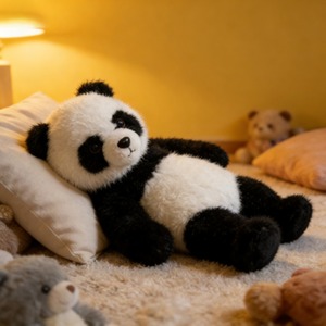 Muñeco de Peluche Personalizado de Panda Gorda Princesa, Adorable y Suave, con Bufanda de Acrílico Tejida, de Algodón PP y Malla - Product Image 5