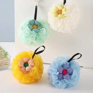 Logo personnalisé Femmes Filles Tournesol Luffa Loofa <span class=keywords><strong>Loufa</strong></span> Maille Pouf PE Boule De Douche Exfoliant Bain Éponge Corps Gommage Bain Loofahs - Product Image 5