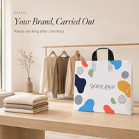 Sac de shopping pliable en plastique avec poignée découpée, imprimé avec logo personnalisé, adapté aux sacs à main de boutiques de détail
