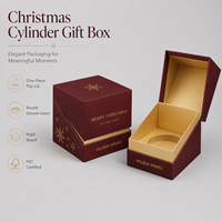 Boîte cadeau de luxe rigide personnalisée pour Noël avec couvercle rabattable et insert rond pour bougie parfumée, diffuseur de parfum, emballage de fêtes