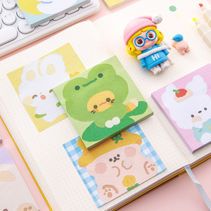Korean Ins Cartoon Animal Oil Painting Sticky Notes High Aesthetic Self-Adhesive Notebook Japanese Style Scrapbook Memo <b>Paper</b> - Product Image 3