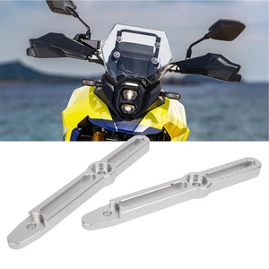 Kit de soporte para ajustadores de parabrisas, aluminio, reduce el ruido, repuesto para Suzuki <span class=keywords><strong>V</strong></span>-<span class=keywords><strong>Strom</strong></span> 800DE DL800 <span class=keywords><strong>2022</strong></span> a 2024, color plateado - Product Image 2