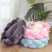 Coussin d'hiver en peluche épaisse à fibres longues pour chien et chat avec matelas pour sommeil profond, lavable