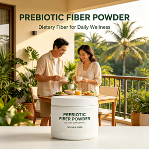 Poudre de fibres prébiotiques mélangées Inuline FOS Complément alimentaire pour le soutien intestinal quotidien - Product Image 3