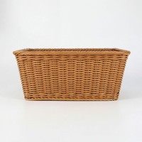 Panier de rangement multifonctionnel rectangulaire en polyester tissé à la main, écologique, pour la maison, la cuisine, la salle de bain, les outils