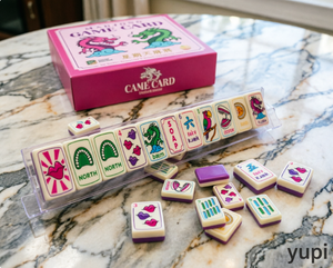 Juego de Mahjong Americano Retro Pop Art - Fichas Creativas con Diseño de Labios y Dragón, Incluye Cartas de Juego Rosas y Bolsa de Almacenamiento - Product Image 4