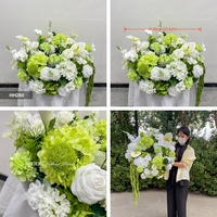 Couronne de fleurs artificielles tendance nordique, diamètre 60 cm, blanc et vert, centre de table pour hôtel, événement, banquet, décoration de table