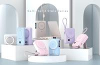SICI QI2.0 CCC 15W PD 10000mAh Pengisian Daya Nirkabel Magnetik Tipe-C 2-in-1 Kabel Power Bank Portabel Layar Cerdas TFT