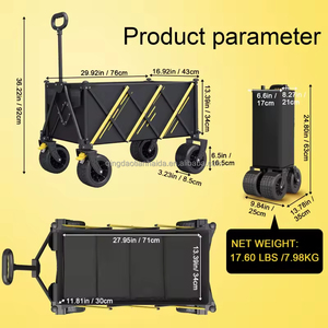 <span class=keywords><strong>Chariot</strong></span> <span class=keywords><strong>de</strong></span> jardin pliable robuste, <span class=keywords><strong>chariot</strong></span> utilitaire pliable pour l'extérieur, la plage, le camping et les courses - Product Image 4