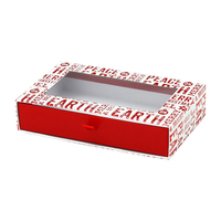 Boîte en papier personnalisée pour biscuits, chocolats et autres produits, avec fenêtre transparente, fabriquée à partir de matériaux recyclés écologiques, avec ruban de tirage.
