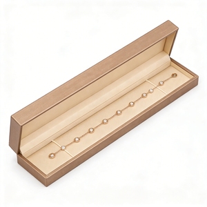 Minimalist Bracelet Box Luxury Hinged Faux Leather Jewelry Gift Box Suede <b>Insert</b> Debossing Custom Logo Factory Wholesale Price - Product Image 4