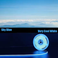 400LEDs/M 5MM estrecho Flexible solo COB LED tira azul hielo alto CRI IP20 interior DIY decoración paisaje para regulable DC5V 24V