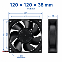 Ventilateur axial MELCO TECHNOREX 24VDC 12CM 12038 120X38mm MMF-12F24DS-CN1, ventilateur à haut débit d'air 194m3/h, ventilateur de refroidissement industriel à roulement à billes