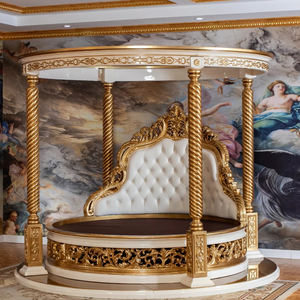 Hochwertige Barock Schlafzimmermöbel-Sets mit Goldfolie, Luxuriöse Himmelbetten aus Holz - Product Image 1