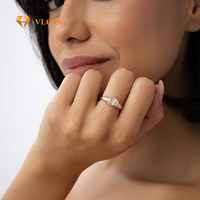 VLOVE Grossiste de bijoux de luxe Bagues élégantes Bague en or 1.00 ct 14 carats avec un diamant de laboratoire ovale