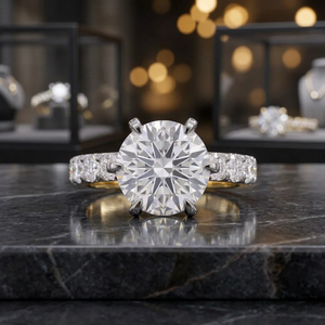 Oval Cut Moissanite Engagement <b>Ring</b> Gold Plated Prong <b>Set</b> Wedding Band <b>for</b> <b>Women</b> - Product Image 2