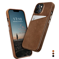 Étui de téléphone en cuir véritable de luxe sur mesure avec blocage RFID et emplacement pour cartes pour iPhone 13 Pro Max