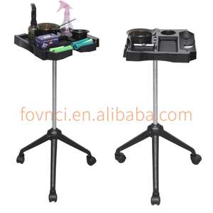 Muebles de salón profesional Carro de bandeja de herramientas de barbero de plástico de 3 ruedas para extensiones de cabello y pelucas para sala de estar y uso en hotel 1 - Product Image 3