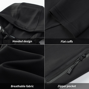 Ensemble de survêtement de sport pour homme, veste et pantalon, deux pièces, ensemble de gym, séchage rapide, survêtement uni - Product Image 4