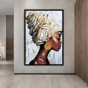 JIEKAI Dipinto su Tela di Donna Africana, Arte Etnica, Grande Quadro da Parete - Product Image 2