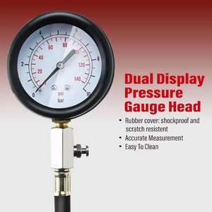 เครื่องวัดแรงดันน้ำมันเครื่องแบบสากลเครื่องทดสอบการบีบอัดเครื่องมือวินิจฉัยรถยนต์ชุดเครื่องมือซ่อมรถยนต์แบบมืออาชีพ - Product Image 3